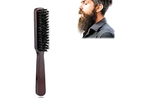 KARELLS Beard Brush, Men's Hair Brush, Boar Hair Brush, Black, 20 x 3 cm, All Hair Types, Men