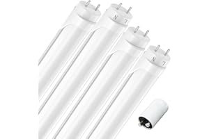 JESLED Tubos fluorescentes LED T8 G13 de 60 cm, sin parpadeo, 9 W, 1485 lúmenes (165 lm/W), luz blanca fría de 6000 K, lámpara fluorescente con arranque para garaje, taller, iluminación bajo