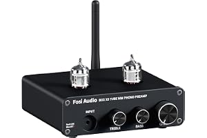 Fosi Audio BOX X3 5725W Tube Phono Preamp Skivspelare Förförstärkare för MM Phonograph Bluetooth 5.0 Mini Stereo Hi-Fi Förförstärkare för Home Audio Record Player Ljudsystem