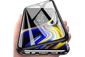 CHENYING Kompatibel für Huawei P30 Pro (6,47 Zoll) Hülle,Stark Magnetische Adsorption Metallrahmen Flip Handyhülle 360 Grad Komplett Schutzhülle Vorne und Hinten Gehärtetes Glas Transparente Cover,Schwarz