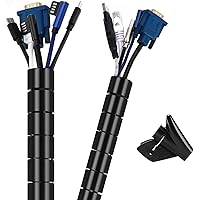 VoJoPi 2 x 1.5m Kabelschlauch, Flexible Kabelkanal mit einstellbarem Durchmesser für Büro, Familie PC Kabelmanagement…