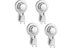 SRIZIAN 4 Stück Saughaken für Bademantel, super strapazierfähig, Duschhaken, Haken für Handtücher, Badezimmer, Küche, Wandtür, Bohren, Saugnapf-Haken mit starkem Vakuum