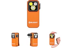 OLIGHT Oclip Pro Linterna EDC Recargable de Clip de Bolsillo 500LM Compacta Conveniente Carga USB C Magnética Portátil para Trabajo Nocturno Herramienta (Naranja)