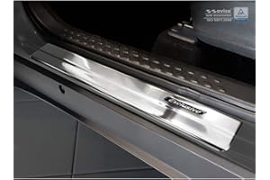 Avisa INOX Door sill Protectors Compatible with Toyota C-HR 2016-2019 & Facelift 2019- & RAV4 IV FL 2016-2018 & Lexus NX 2014-2021 - 'Exclusive' - 4-Pieces