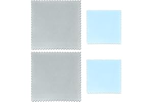COZEVDNT 4Pcs Polishing Cloth, 2 Pcs Large Jewelry Cleaning Cloths, 2 Pcs Small Jewelry Cleaning Cloths, for Gold, Silver, Diamond, Platinum, Silverware, Watches and Coins