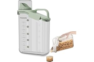 MHwan Dog Food Storage Container, 2.8L Pet Food Storage Container with Measuring Cup, Double-Sealed Moisture-Proof Dog Food Container with Handle, Can Store Pet Food, Cereal, Grains, Rice (Green)