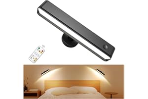 GOVSSING Stick on LED Rechargeable Wall Lights Indoor with 6000mAh Battery Operated, Wireless Wall Sconces with 3 Color Modes 360° Rotate Dimmable, Battery Wall Lamp with Touch & Remote for Bedroom Living Room