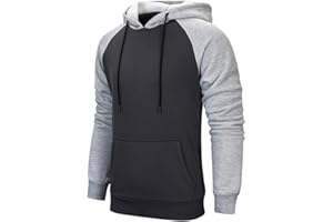 MANLUODANNI Men's Pullover Hoodies Hooded Sweatshirt Patchwork Top Casual Hoody with Kangaroo Pocket