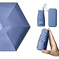 Aowin Mini Umbrella with Sun Protection,Portable Lightweight Travel Umbrella with Storage Box,Windproof Parasol Umbrella UV Protection for Women and Kids,Travel Small Folding Umbrella for Rain
