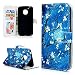 Produktbild G5 Hülle, STXMALL PU Leder Flip Wallet Cover Malerei Muster Ledertasche Case Card Slot Brieftasche Tasche made for MOTOROLA G5(Wasserblume)