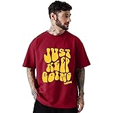 LEOTUDE Men's Oversized Cottonblend Half Sleeve Printed Tshirt for Men | Men's Tshirt