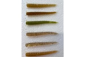 Searigs 2" Bass Fishing Worms, Soft Plastic Drop Shot Baits, Scent Infused Ragworm Fishing Lures x24
