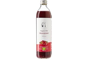 LOOV Wild Cranberry Juice, Organic, 500 ml, 100% from Directly Pressed Organic Fresh Cranberries, Contains Polyphenols, no Sugar Added, no Water Added, Wild-Crafted