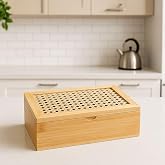 Promosyonca Orjinal Bambu Organizer, &Ccedil;ay Kutusu, Takı Kutusu, Mıknatıslı Kapak, Premium Kalite (6 B&ouml;lmeli)