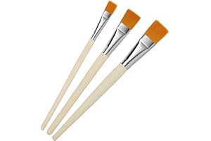 Pennelli per Dipingere Acquerello Acrilico Olio Professionali, Lokaloka 3 Pezzi Pennello Pittura Piatti Acrilica Tempera Set Manico in legno Nylon da Punta Arte ad Artisti