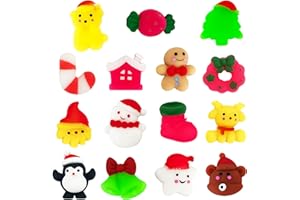 POPOYU 15 pezzi Natale Antistress Assortiti Squishy,Squeeze Toys Squishy Giocattoli per Bambini,Kawaii Mini Mochi Natale da Spremere Squishies per Bambini Regalini Festa Xmas Party Bags Fillers