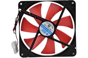 CUIFATI Ventilador de enfriamiento de bajo Ruido de 140 mm para enfriamiento de computadora, Ventilador de enfriamiento de Caja de PC DC 12V 2300RPM (Negro + Rojo)