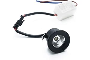 BILL GOFF INC. Faretto LED mini spot nero 1W incasso tondo 28mm luci scale gradini mensole 230V