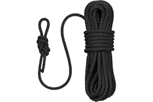 GREENBOX Paragon 10m Rope with Loop. Colour Black. 8mm Diameter Heavy Duty Marine Grade Floating Rope. Water and UV Resistant. Flexible, Tough and Lightweight. Magnet Fishing, Sailing, Outdoor