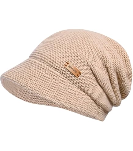 Alexvyan Beige Arrow Winter Woolen Cap Pashmina Cashmere Beanie