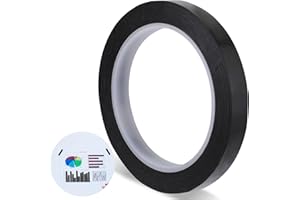 STYQUENZER Klebeband Schwarz, 66m X 12mm Whiteboard Klebeband Schwarzes Grafikband Selbstklebendes Band Raster Gridding Kennzeichnen Markierungsband Künstler-Klebebands Dünnes Linienband für Whiteboards