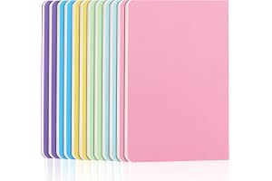 ZCZN A5 linjerade anteckningsböcker, 12-pack, 60 sidor vardera, mjukt fodral anteckningsblock set, 6 pastellfärger – perfekt