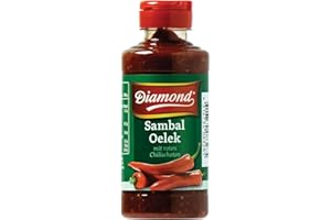 ‎DIAMOND DIAMOND Sambal Oelek, Feurig scharfe Paste aus roten Chilischote, zum Verfeinern von Wok-Gerichten, Reispfannen & Bratnudeln - 6 x 200 g
