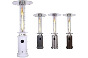 Marvin Stufa A Fungo Gas Bombola Gpl Da Esterno Portatile Cilindro Arredo Riscaldante Per Terrazzo Patio Giardino Locali Ristoranti Bar In Acciaio Potenza 13 Kw (bianco)