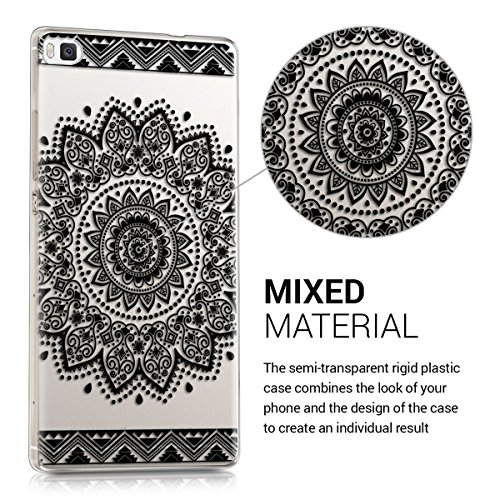 kwmobile Funda para Huawei P8 - Carcasa de  pl  stico  para m  vil - Protector  Trasero  en  Negro Transparente 