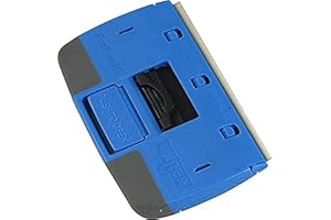 Unger Window and Glass Scraper with Retractable Safety Guard, Coated Carbon Steel, Blue, 4 Inches