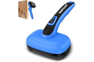 WOPQAEM Dogs Cats Self Cleaning Slicker Brush for Shedding & Grooming Any Breed of Pets, Removes Loose, Undercoat, Mats, Tangled Hair for Small Medium Large Animal With Long Short Fur Length, New Blue