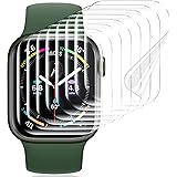 Uyiton [Pack of 8] Screen Protector Compatible with Apple Watch Series 7 41 mm Film HD Clear Soft TPU Screen Protector Non-Gl
