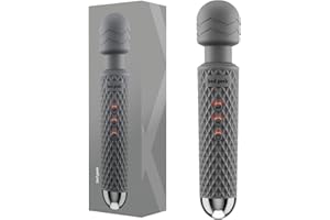 bed geek Wand Massaggiatore Portatile Senza Fili – Impermeabile, Ricaricabile USB, 20 Modalità di Vibrazione, 8 Velocità, Funzione Memoria, Silicone Morbido per la Pelle per un Rilassamento Totale