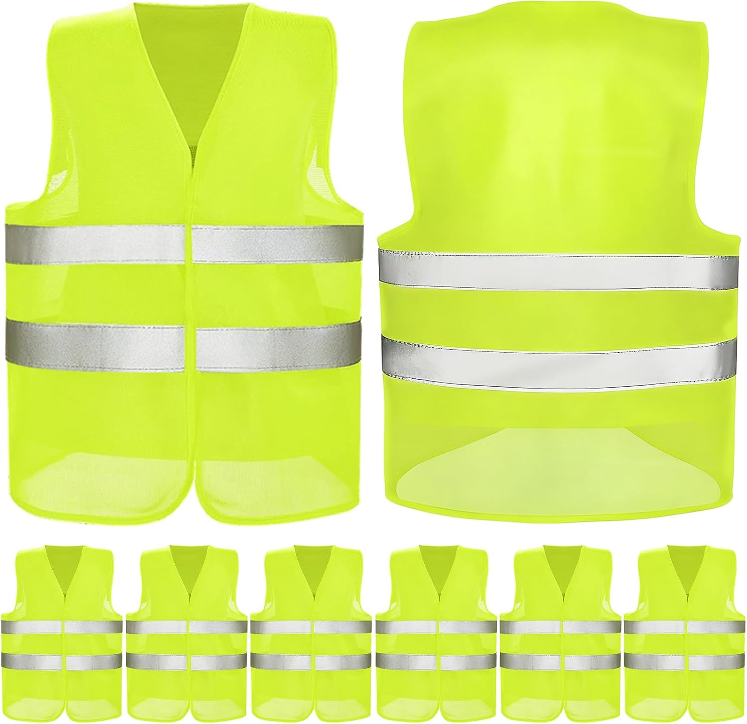 GRIRDDIV 6 Chaleco Reflectante Homologado Set, Chalecos Reflectantes Seguridad, Reflectantes para Coche, de Seguridad de Alta Visibilidad para Conductor, Limpiadores