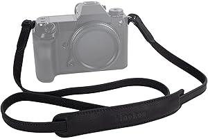 MUZIRI KINOKOO MUZIRI KIINOKOO - Tracolla per fotocamera in vera pelle, con anelli triangolari, compatibile con la maggior parte delle fotocamere con fori di collegamento rotondi, lunghezza 110 cm