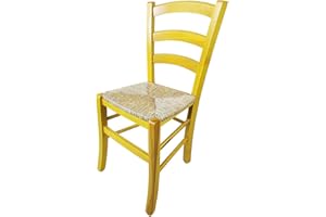 ZStyle, Stuhl Venedig, farbiges Holz, Stroh, für Restaurant, Agrotourismus, Küche, Haus -Grün, Blau, Gelb, Rot (Gelb)