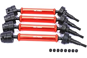 Rcawd Full Aluminum Cvd Slider Set: 4X4 Mega Blx for 1/10 Arrma Bigrock Granite Senton Vorteks Upgrade Parts(Red)