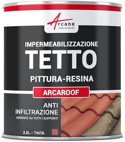 Pittura Per Tetti ARCAROOF PAINT - 1222 | Marrone Arancio RAL 8023 | Resistente Ai UV E Intemperie | Asciugatura Rapida - Foto 2