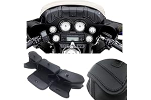 KYN Sacoche de pare-brise de moto 3 poches pour Harley Touring Electra Street Tri Glide 1996-2013 pour Harley-Davidson Touring 96-13 Noir