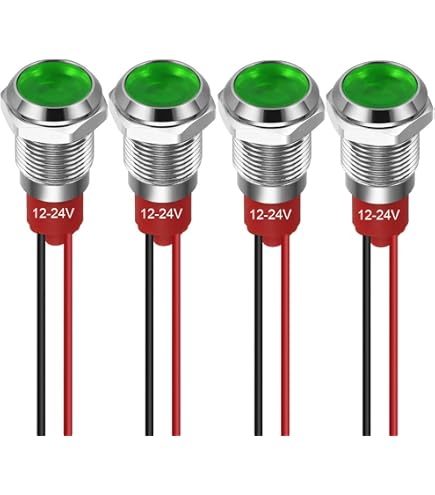 PEREL Lampe De Signalisation LED 12V Rouge Clignotant - ABS Chromé, Idéale Pour Véhicules