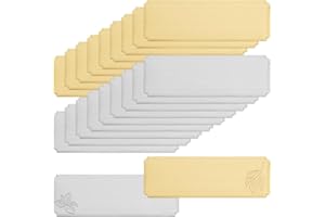 UNICRAFTALE 30 placas para nombre, placa en blanco grabada con láser, 2 colores, acero inoxidable, marco para nombre, placa artística para marco con parte trasera autoadhesiva, placas de nombre