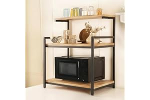 Amazon Brand - Solimo Engineered Wood Multi-Purpose Rack for Microwave, OTG, Oven Kitchen Organizer (Mile Oak) 60.0L x 40.0W x 70.7H CM