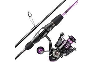 Yun Nong Ultraleichte, empfindliche 2-teilige Forellen-Spinnrute und Rolle mit Edelstahlführungen und Eva-Griff für Reisen, Süß- und Salzwasserangeln