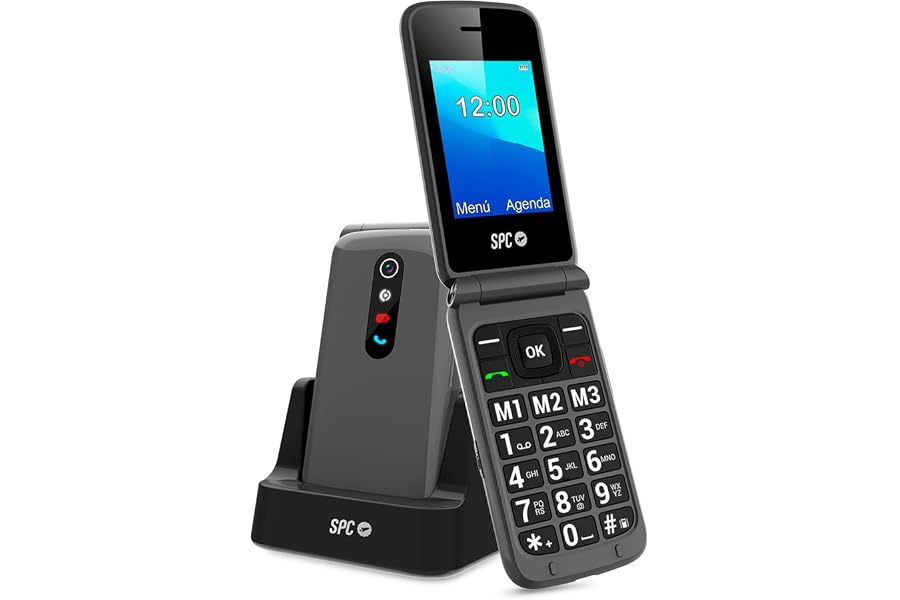 SPC Stella 2 - Teléfono móvil de Tapa para Mayores, Botones y Teclas Grandes, fácil de Usar, configuración remota, botón SOS,