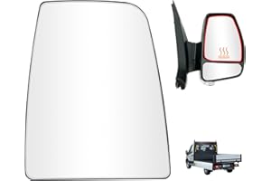 vsshe Spiegelglas Ersatz Rechts Oben Seite Beheizbar für Ford Transit MK8 (2014 und später) BK31-17K740-BA, 1823995, Türspiegelglas Außenspiegel mit Trägerplatte und 2 beheizten Metallclips