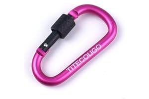 TITECOUGO Locking Carabiner Clip Aluminum Alloy D-Ring Key Chain Hook