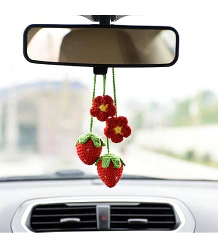 thumbnail image 2 of Lily Of The Valley Car Hanging Crochet, Crochet Succulent Plants Hanger, Car Acc 2 of 14