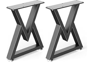 YheenLf Heavy Duty Coffee Table Legs Set of 2, Industrial Metal DIY Furniture, Black Breakfast Bar Stand Bench Dining Desk Feet, Sturdy & Stable, V-Type, 30×41.5cm