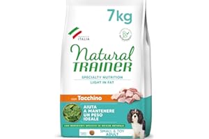 Natural Trainer Ideal Weight Small & Toy Cibo per Cani Adulti Light in fat con Tacchino - 7kg