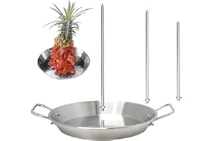 Richolyn Brochettes Verticales pour Barbecue - en Acier Inoxydable - pour Rôtir Le Poulet - Rôtissage Vertical - pour La Din,Barbecue Shawarma, Le Kebab avec 3 Pointes Amovibles (8", 10" Et 12)